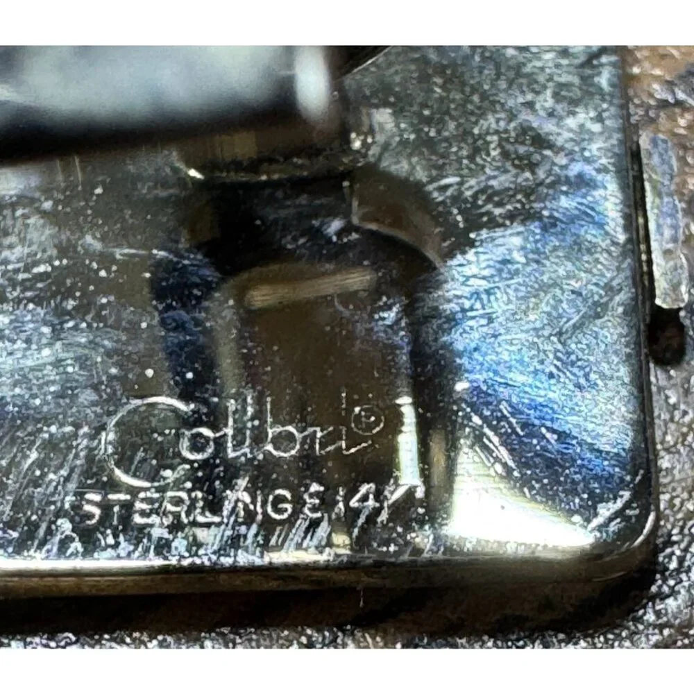 Colibri Vintage Sterling Silver 14K Gold Rectangle Cuff Links